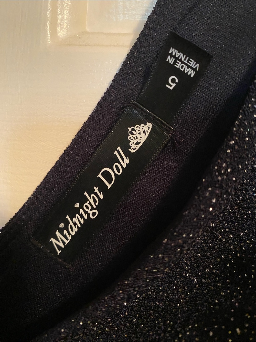 NWT Midnight Doll Sparkle Sheath Mini Dress in Black With Silver Sparkles Size 5 - Picture 5 of 10
